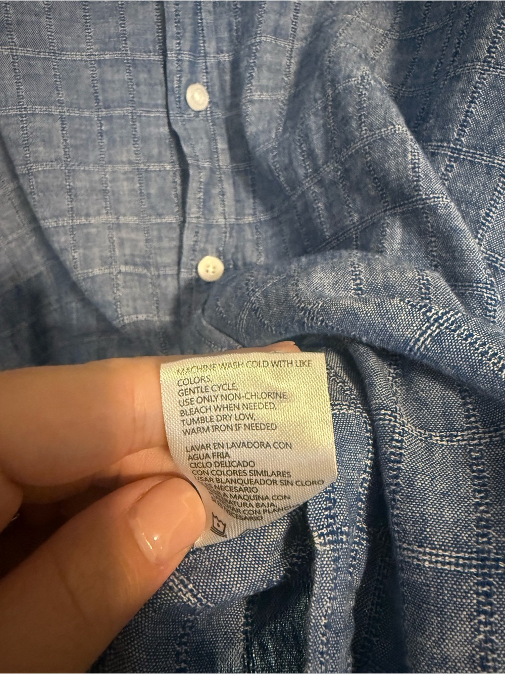 Original Weatherproof Vintage Blue Short-Sleeve Button-Up Shirt - Picture 5 of 8